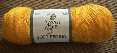 Yarn Bee Soft Secret 6oz 300yds Saffron /120 Yellow Size 7 New Soft