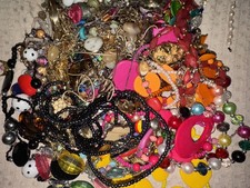 3.75 LB Bulk Costume Jewelry Lot Unsorted Vintage Modern Craft Repair Upcycle