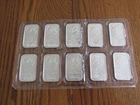 1 OZ SILVER BAR LOT OF (10) .999 SILVER TOWNE