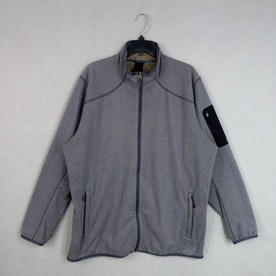 Adidas Outdoor Jacket Mens XL Gray Full Zip Fleece Lined Warm Hiking Layer