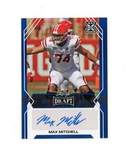 2022 Leaf Draft - Auto Blue # BA- MM3 Max Mitchell Louisiana AU, RC NY Jets 
