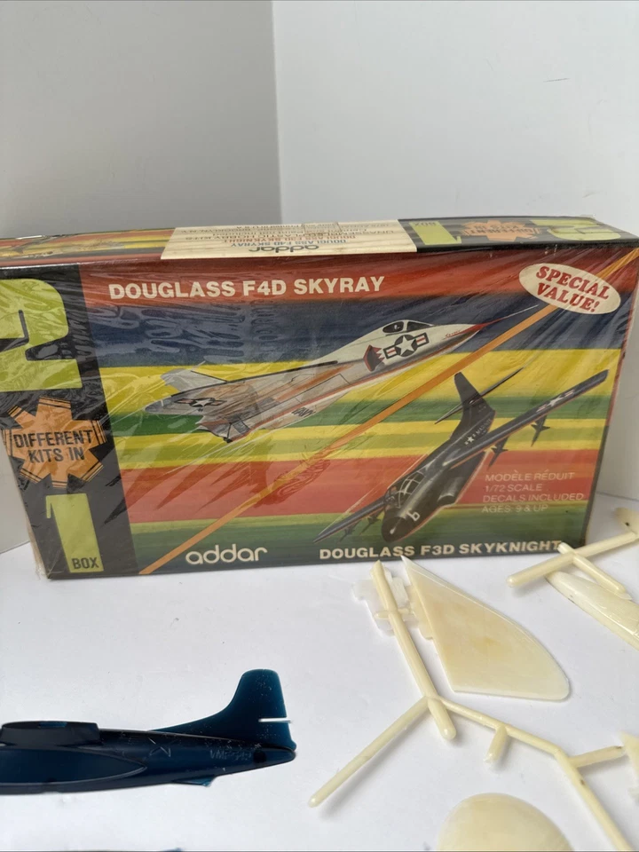 1976 Addar 2-Kits-in-1-Box, Douglas F4D Skyray & Douglas F3D Skynight, 1:72 READ - Image 2 of 4
