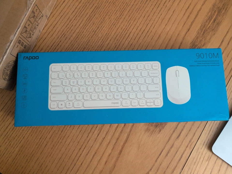 Teclado y mouse multimodo portátil Bluetooth inalámbrico blanco Rapoo 9010M Foto 4 de 4