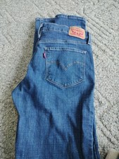 Levi's 311 Shaping Skinny Women Jeans Size 29 Blue Mid Rise Distressed Stretch