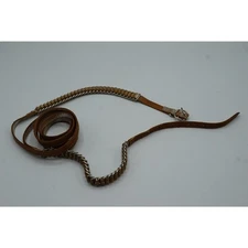 Brown Leather Narrow 1/2" Belt Ladies Double Wrap 