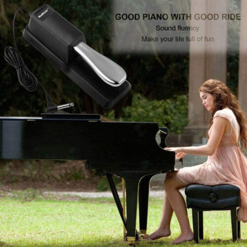 NEW Damper Sustain Pedal Foot Switch For Yamaha Electronic Piano Keyboard Black - Picture 10 of 12
