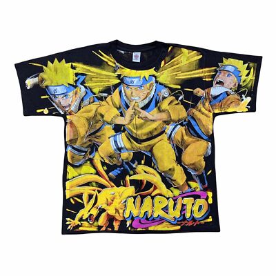 NARUTO original Tシャツ　BANDAI  M ANIME Vintage 2002 Naruto Shonen Jump Black T Shirt official Anime