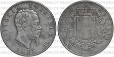 REGNO ITALIA VITTORIO EMANUELE II - 5 LIRE 1873 ROMA - RICONIO