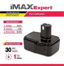 14.4V 2Ah NiMh Battery for Craftsman 11105, 11107, 982151-001, 11333