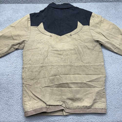 Vintage PIONEER WEAR Style 10220 Size SMALL Canvas Jacket Western Wear Black Tan - Picture 10 of 13