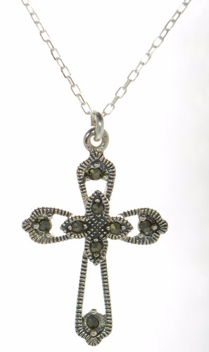 Solid 925 Sterling Silver Marcasite 