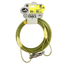 Pet Champion Dog Tie Out Cable 25FT 35lb Max Vinyl Covered Strong Lightweight