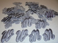 Letters - Script 2 Letter w - Iron On Embroidered Applique Lot Of 50 (z2w2) Letters - Script 2 Letter w - Iron On Embroidered Applique Lot Of 50 (z2w2)