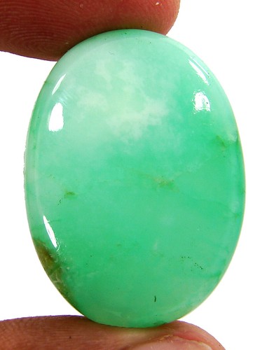 Pietra preziosa sciolta crisoprasio verde naturale 55,10 ct pietra curativa cabochon - 60386 - Foto 1 di 5