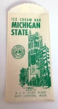 MSU Dairy Michigan State University Ice Cream Bar Wax Wrapper NOS New 1940s?
