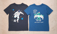 Size M 8-10 Boy Short Sleeve Tee Cat Jack Kid Astronaut Dinosaur Sequin Used