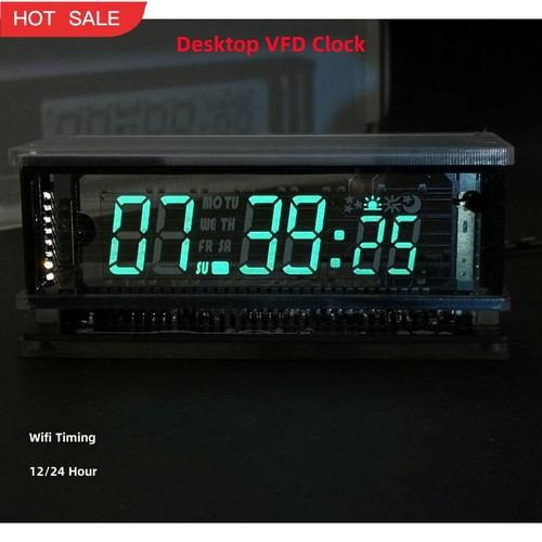 VFD Clock Alarm Clock Wifi Timing 12/24 Hour w/ Vacuum Fluorescent Display+Shell eBay
