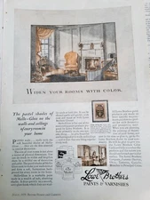 1929 Lowe Brothers Paints Varnishes Living Room W Fireplace Vintage Home Ad