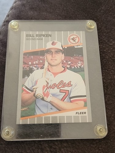 Carte De Collection Billy Ripken 1989 Fleer - Version Erreur "boîte Noire" Sur La Chauve-souris - Fond L Orange