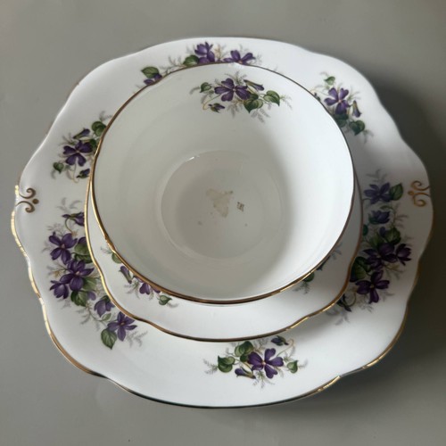 Duchess 'Violetta' Bone China Trio - Sugar Bowl, Tea Saucer, Side Plate - Picture 4 of 12