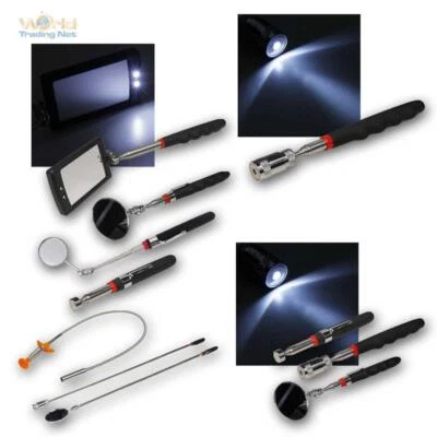 Pick-Up Werkzeuge McPower, ausziehbares LED Pick + Teleskopspiegel + Magnetheber