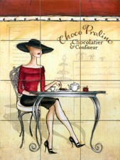 18 x 24 Art Mural Ceramic Backsplash Paris Coffee Tile 328