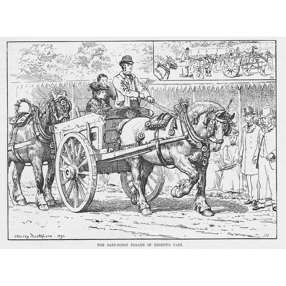LONDON The Cart Parade in Regents Park Antique Print 1892 eBay