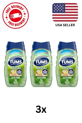 Tums Naturals Ultra Strength Antacid Tablets Coconut Pineapple 56ct - 3pack