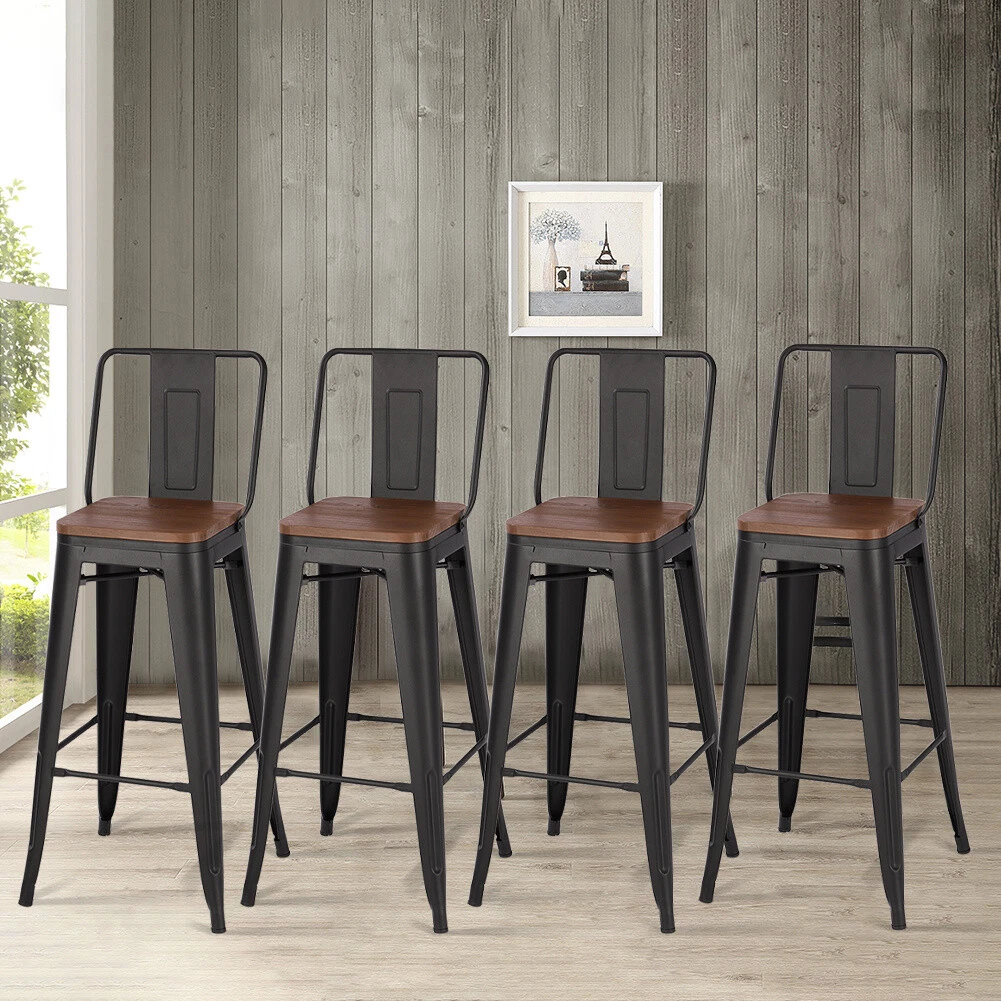 Bar stools set of 4 with back outlet