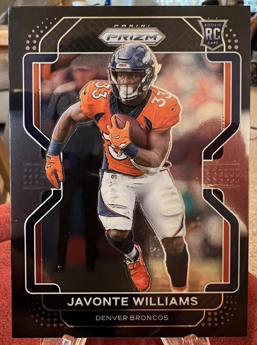 Javonte Williams Prizm Black Rookie RC 2021 Chronicles Card PB-23 Denver Broncos