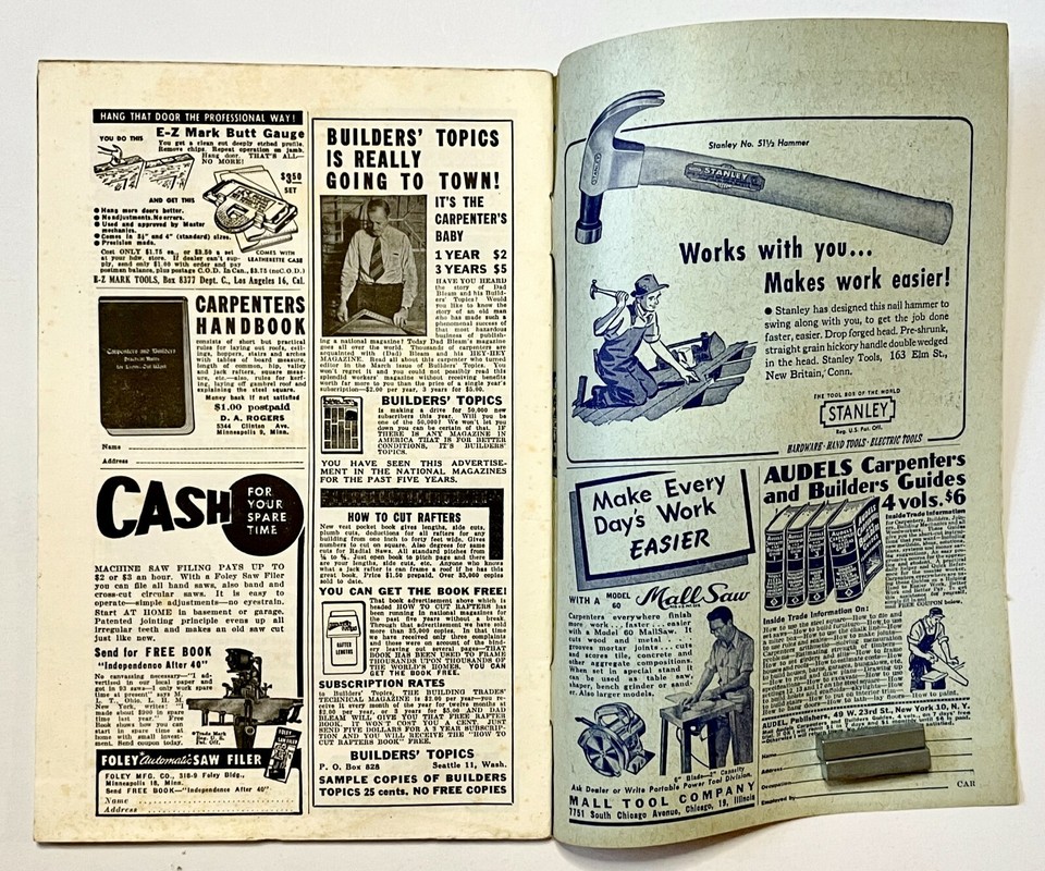 1949 Carpenter United Brotherhood Carpenters Joiners Ads Vintage