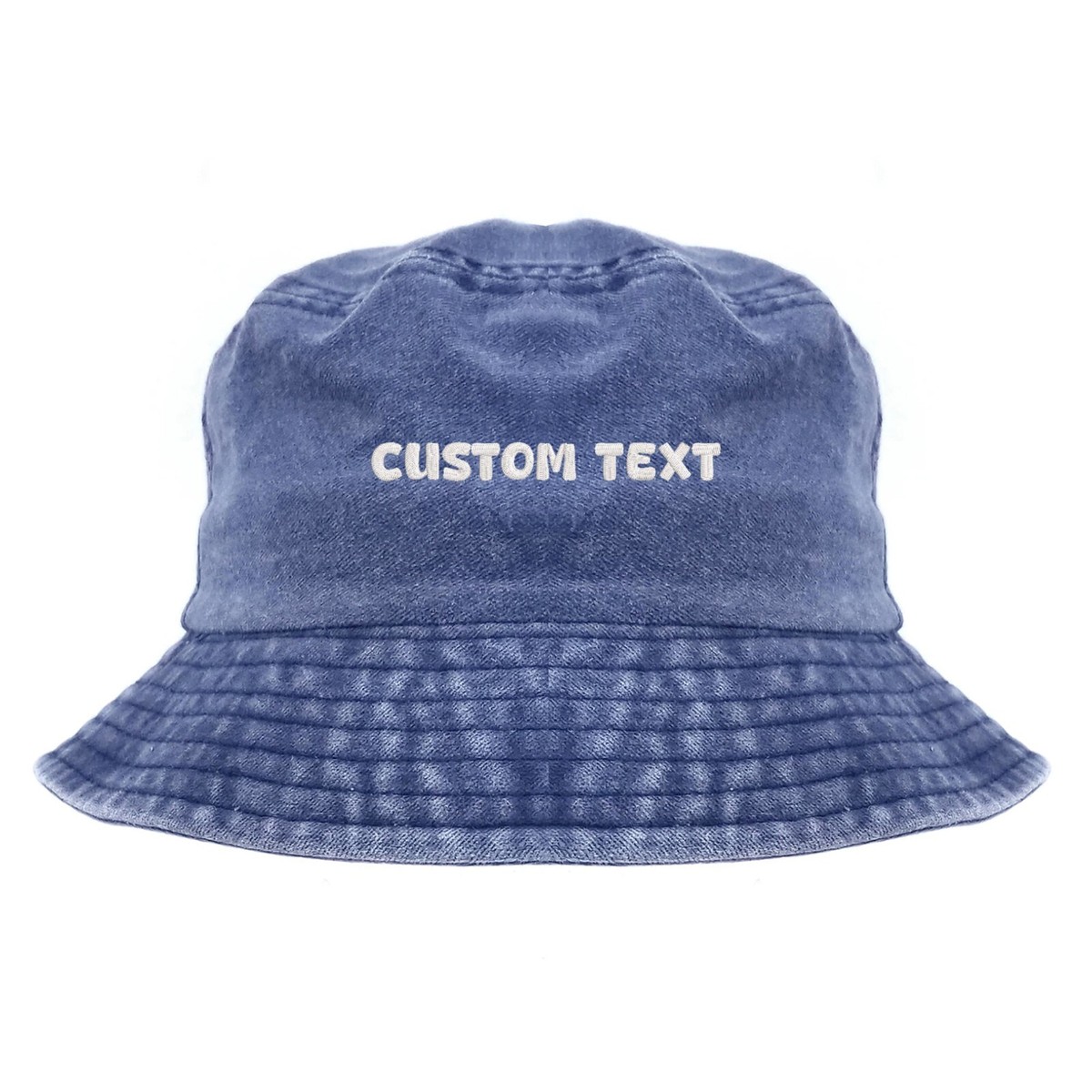 Boutique Made not Store Bought! Blue Bucket Hat with Embroidered Logo BRAND NEW! Blue Shade Embroidered Denim Bucket Hat– rockstarcowboy main image 4