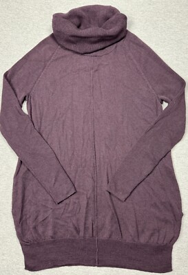 Cynthia Rowley Merino Wool Sweater Womens Med Purple Turtle Neck Long Sleeve