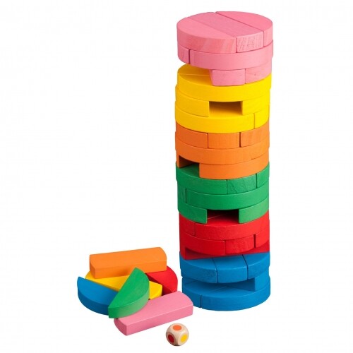 Verflixter Turm - Wackelturm - rund - bunt - 23cm hoch - Bild 1 von 5