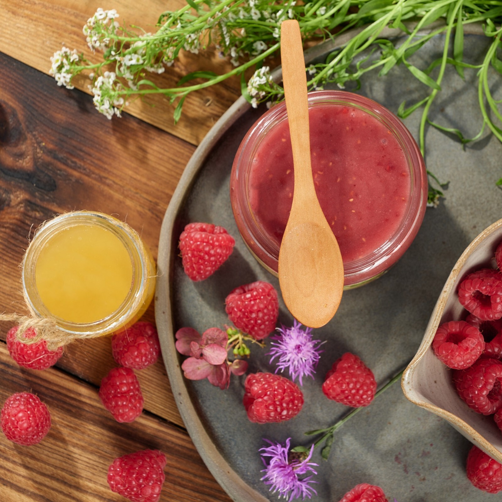 2 jars RAW HONEY with BERRIES Natural healthy substitute to Jams