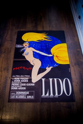 LIDO COCORICO VON GRUAU französisches Vintage Werbeplakat Original 70er Jahre - Bild 1 von 4