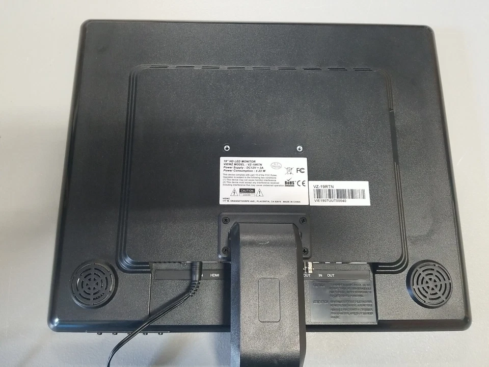 19" 1280x1024 HDMI/VGA Professional LED CCTV Monitor, ViewZUSA VZ-19RTN  - Image 4 of 4
