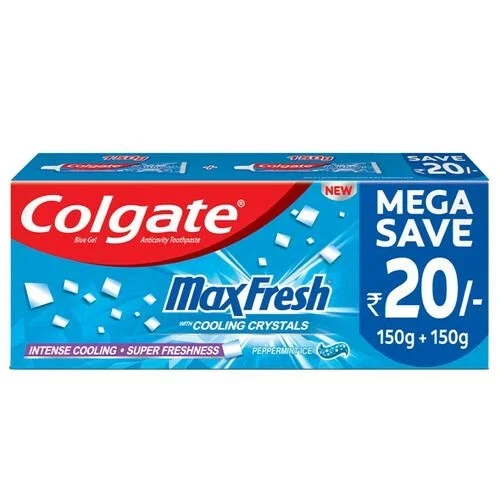 Colgate Max Fresh Anticavity Gel Toothpaste Peppermint Ice | 2 x 300g Saver Pack - Image 2 of 4