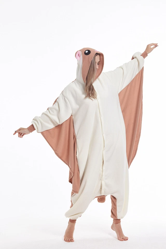 男女成人圣诞飞松鼠睡眠服 Kigurumi Onesie0 Cosplay — 第 4/4 张图片