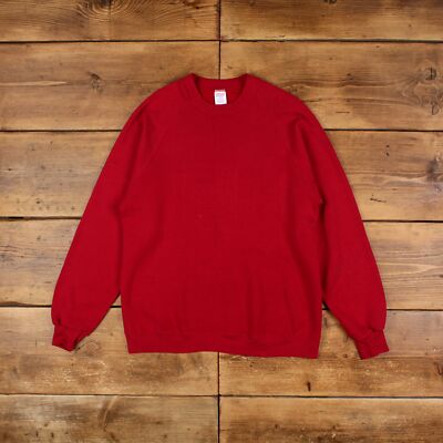Vintage Jerzees Blank Sweatshirt L Slim 90s USA Made Russell  Red Roundneck