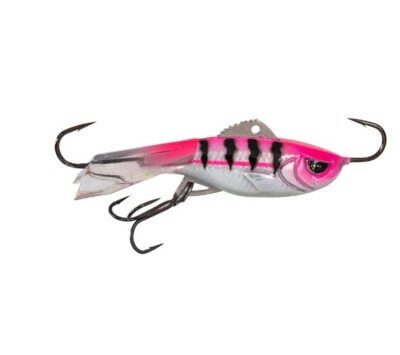 Acme Tackle Hyper-Rattle 1.5'' - Pink Tiger Glow - Hyper Rattle Ice Fishing Lure