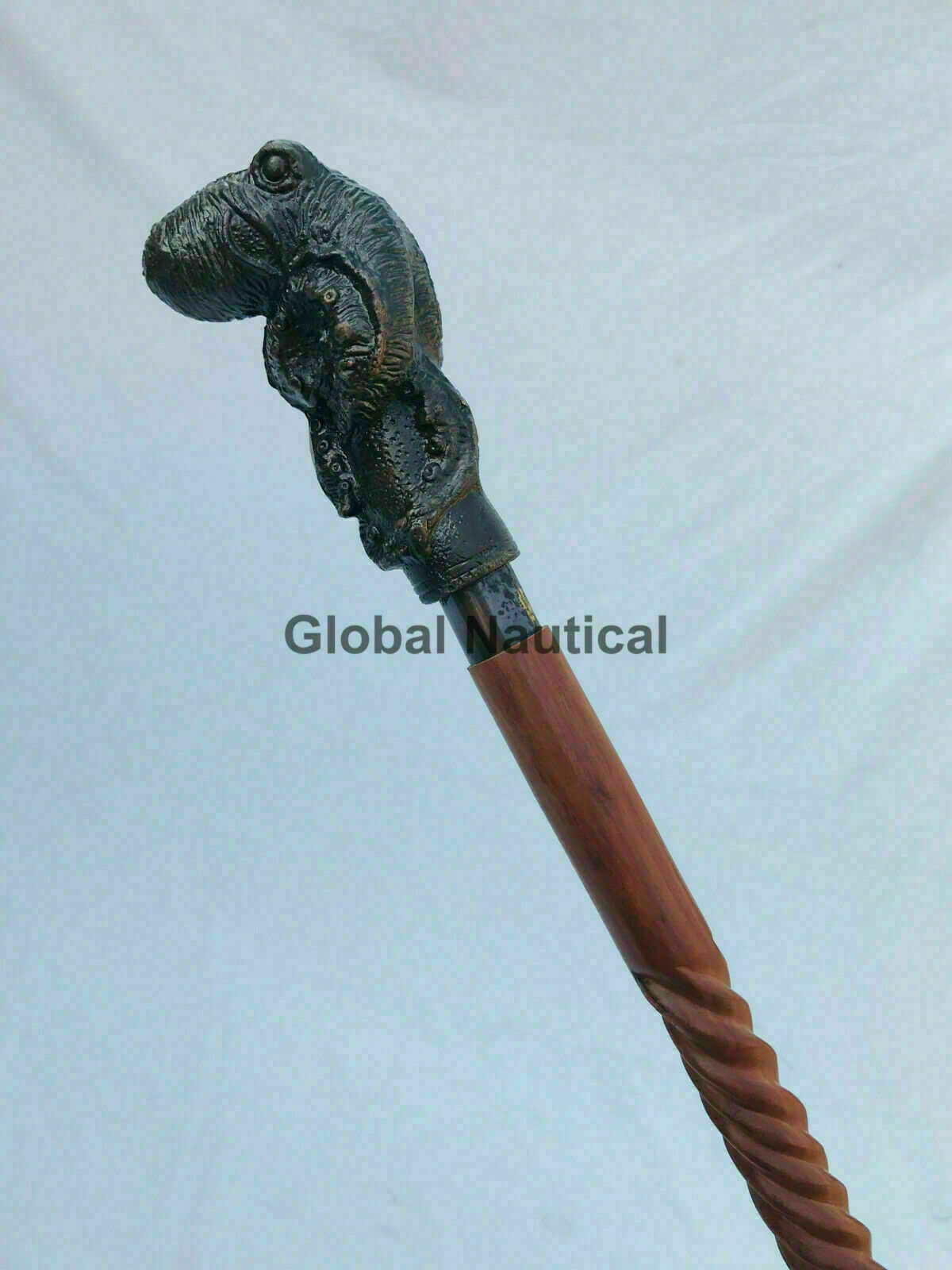 Solid Octopus Aluminium Head Handle Walking Spira… - image 1