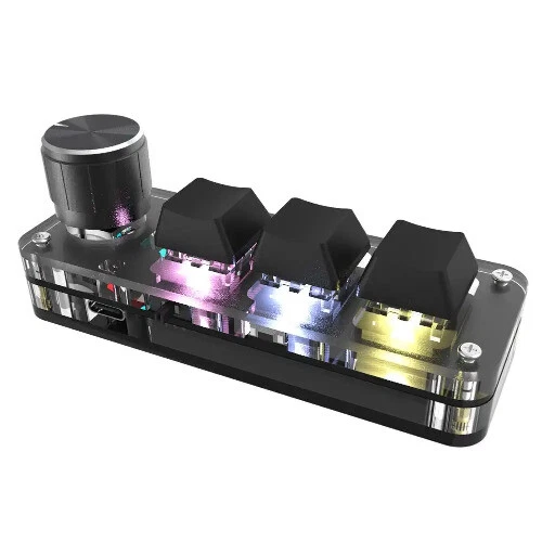 RGB Wireless Mechanical Keyboard with 3 Programmable Keys, 1 Knob, 2.4G and Bluetooth Connectivity