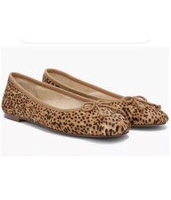 Sam Edelman Felicia Luxe Ballet Flat Dyed Cow Fur Animal Print Tan Size 6 NEW