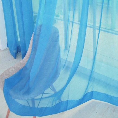 Extra Long Net Voile Curtains Single Panel Slot Top Sheer Curtain Window Door - Picture 16 of 21
