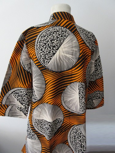 ZURI KENYA cotton abstract pattern shirt dress M - 第 7/11 張圖片