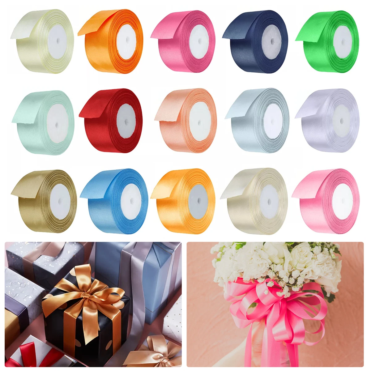 36 Fiocchi Di Raso Bianco Da 8,9 Cm Con Lacci Intrecciati – Perfetti Per Pacchi Regalo E Matrimoni