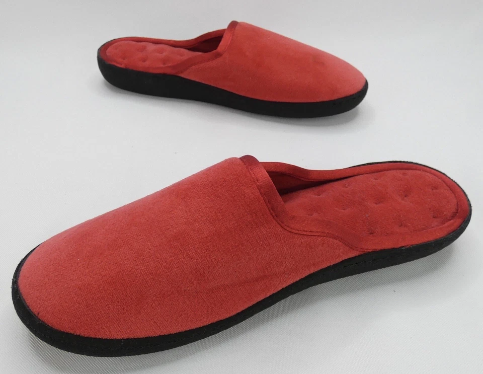 Isotoner Secret Sole Arch Contour Red Brushed Velvet Slippers-Size 5 1/2-6 EUC! - Image 4 of 4