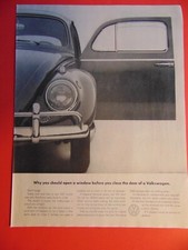 1961 Volkswagen Beetle Open Window Then Close Door vintage print ad