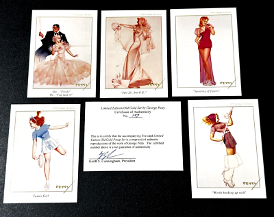 ブシロードその他 The Petty Girl Premium Trading Cards 1995 The Petty Girl: Old Gold Ltd Ed Card Set LE1-LE5 w/Cert of